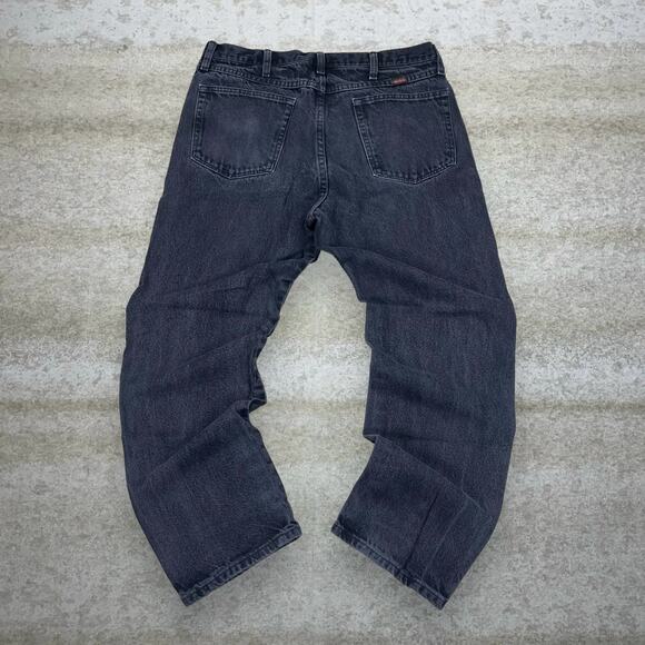 Rustler Work Jeans Jet Black Denim Straight Fit Essential - Picture 1 of 4